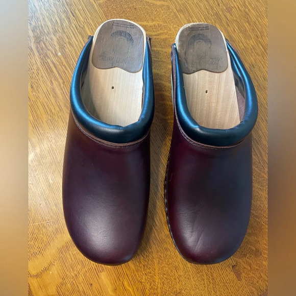 Troentorp Rembrandt Clog Leather Wood 2.2” Heel Brown Slip On Studded Size 42 - Picture 10 of 16